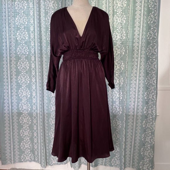 Zara satin dress with elastic waist Clearance